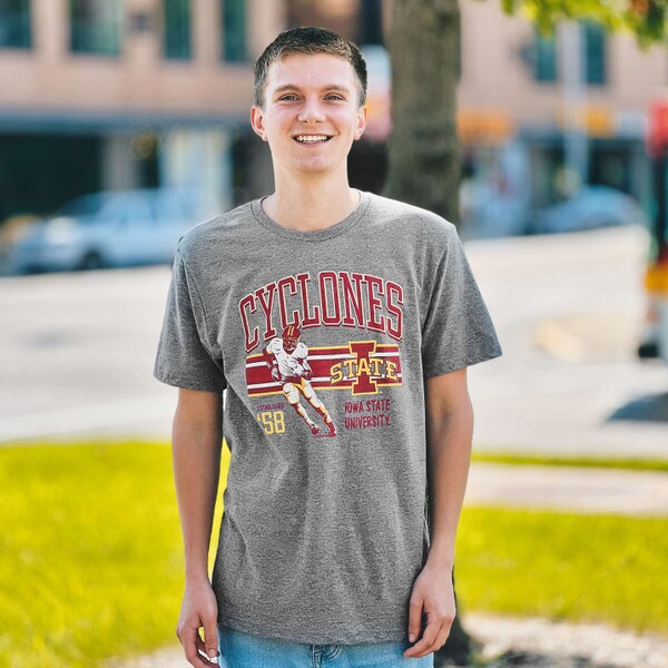 College House I-State Football Player Graphite Heather Short Sleeve T-Shirt
